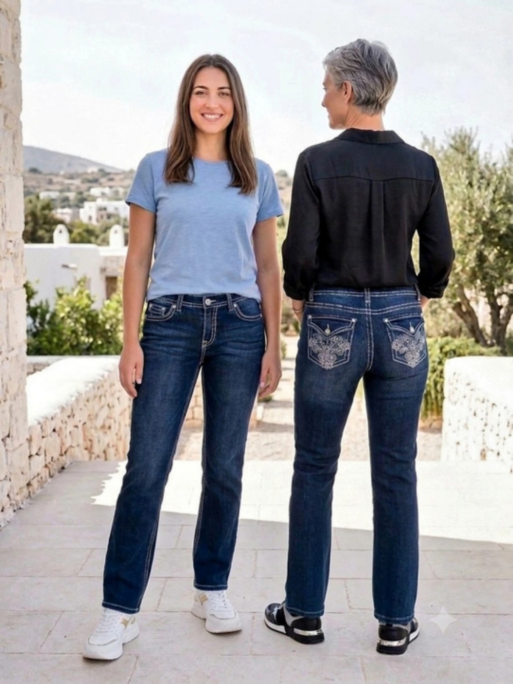 NINE WEST💠Jeans with Back Pocket Embellishments Like New SHORT LENGTH Sz 10/30